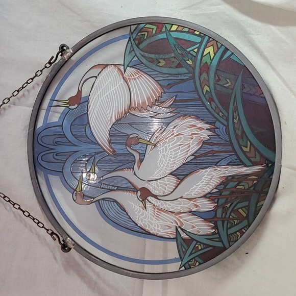 Stained glass look suncatcher cranes - Picture 1 of 1